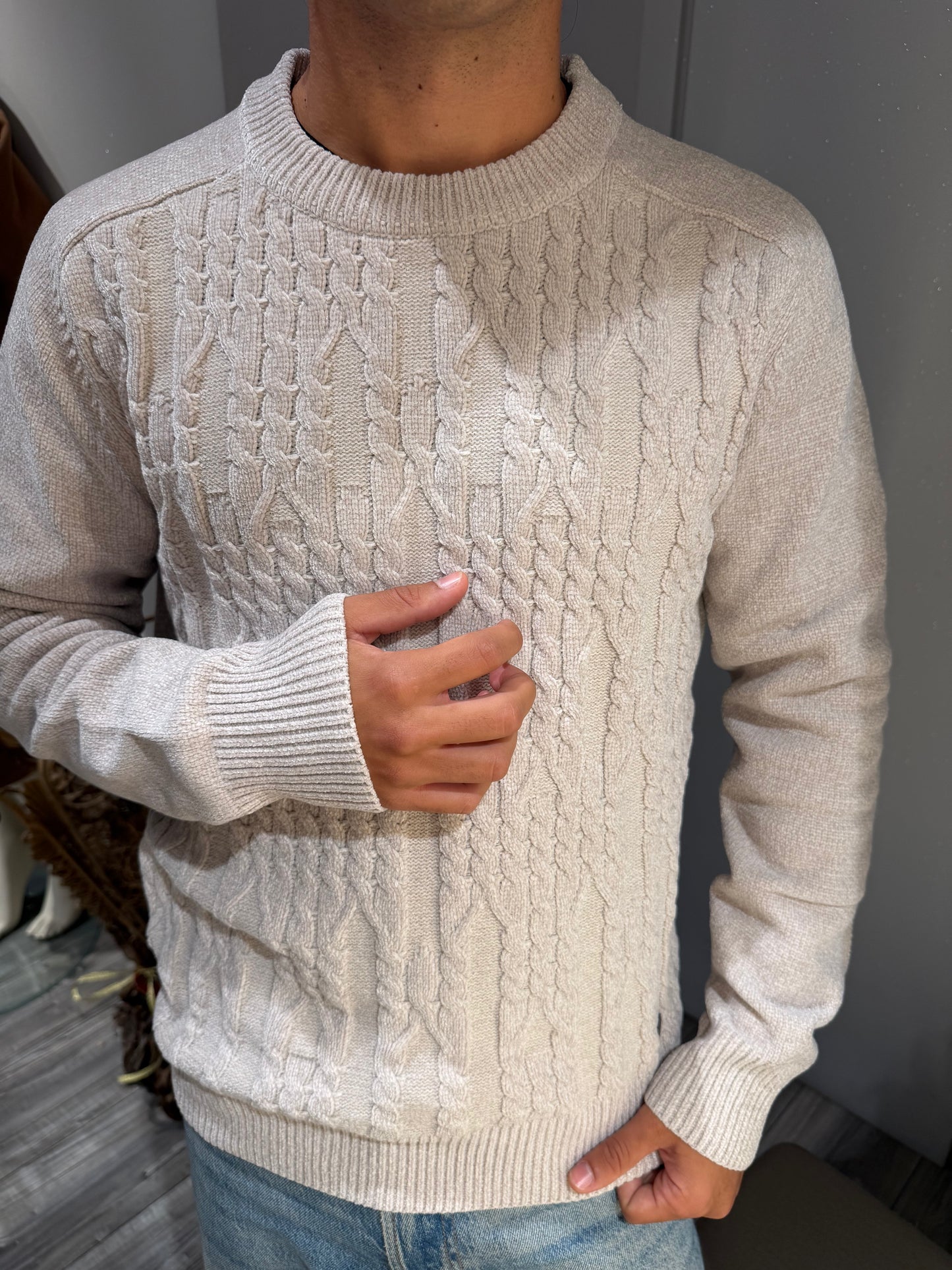 MAGLIA GIANNI LUPO CINIGLIA GIROCOLLO FANTASIA TRECCIA 35623