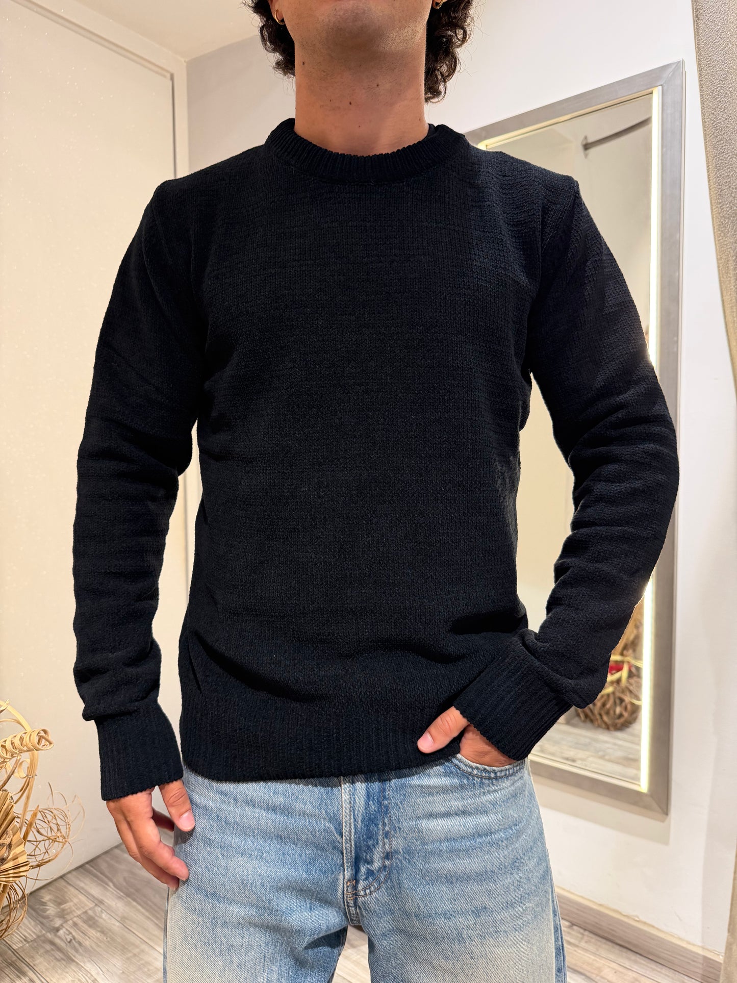 MAGLIONE GIANNI LUPO CINIGLIA NERO 535