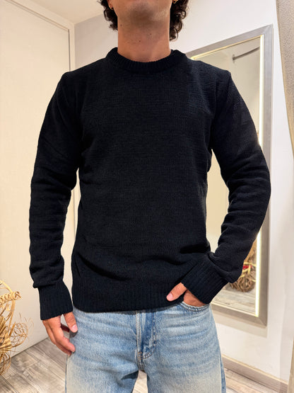 MAGLIONE GIANNI LUPO CINIGLIA NERO 535