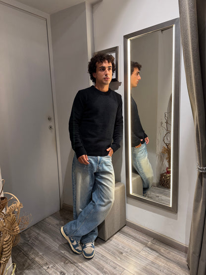MAGLIONE GIANNI LUPO CINIGLIA NERO 535