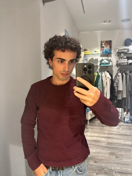MAGLIA IN CINIGLIA GIANNI LUPO BORDEAUX