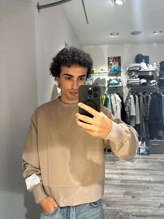 MAGLIA IN VISCOSA CROP IMPERIAL BEIGE