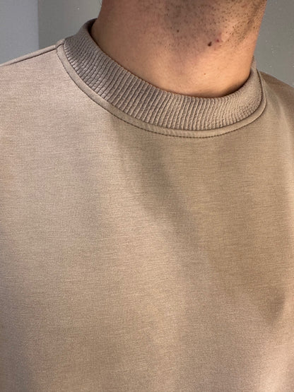 MAGLIA IN VISCOSA CROP IMPERIAL BEIGE
