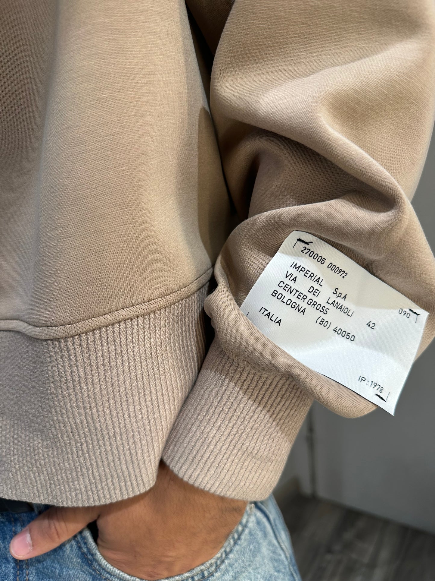 MAGLIA IN VISCOSA CROP IMPERIAL BEIGE