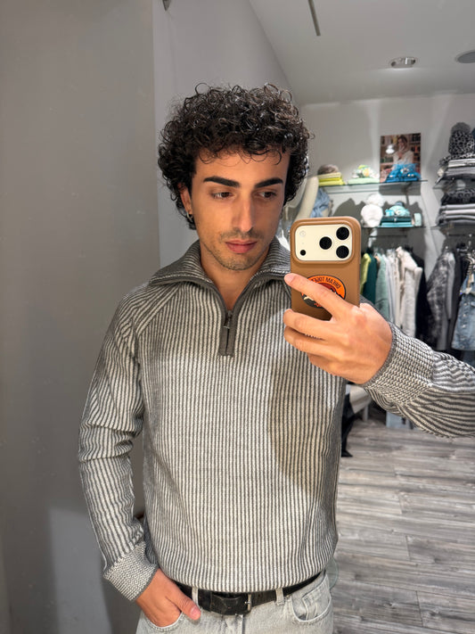 MAGLIA COSTINE CON COLLETTO E ZIP