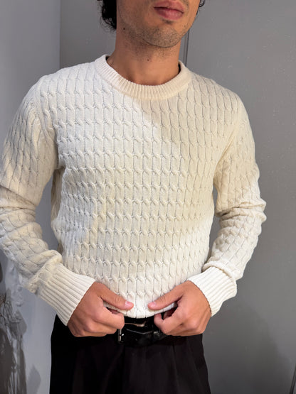 MAGLIA CINIGLIA FANTASIA TRECCIA PANNA