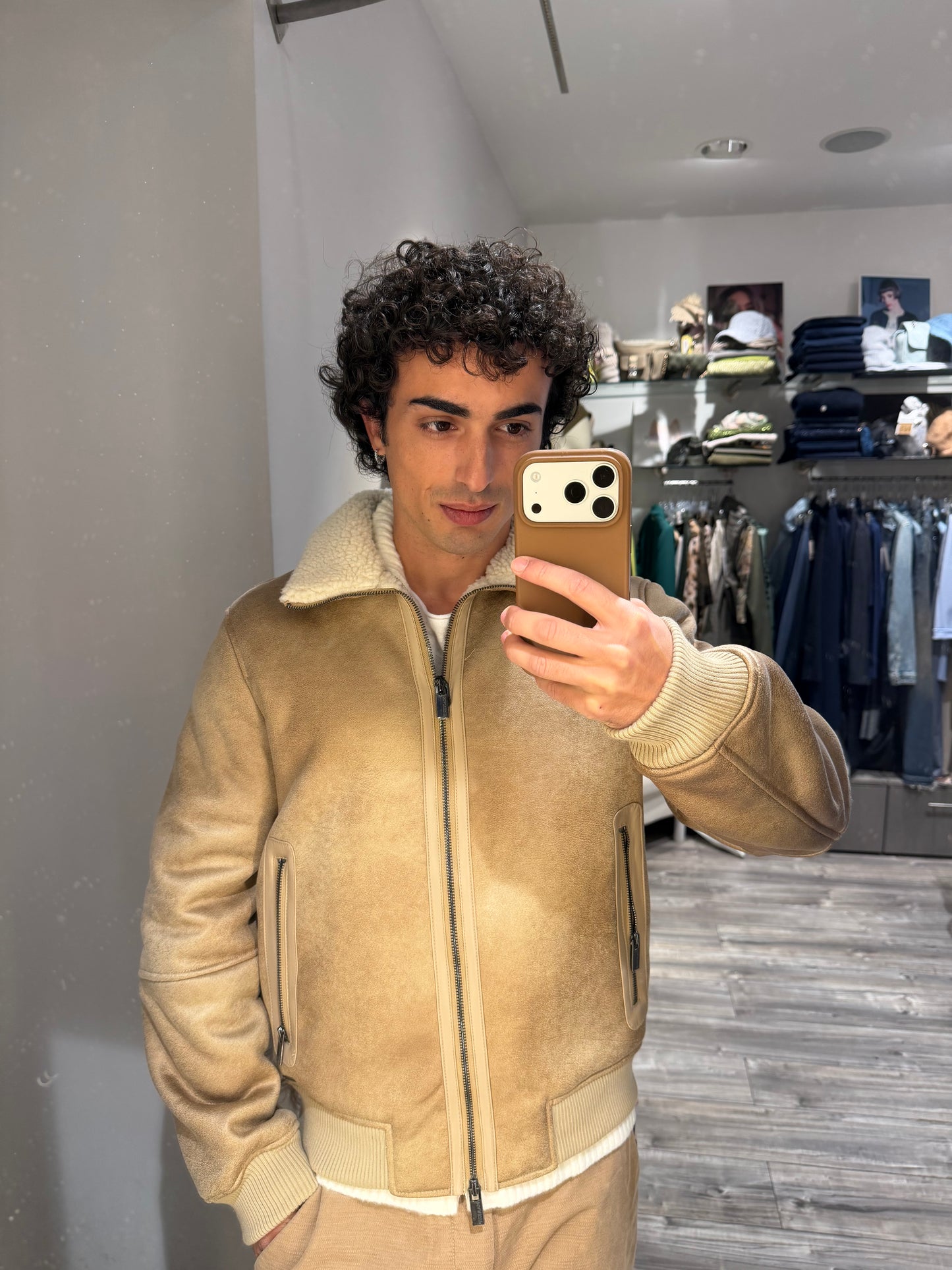 ECOMONTONE AVIATORE IMBOTTITO BEIGE