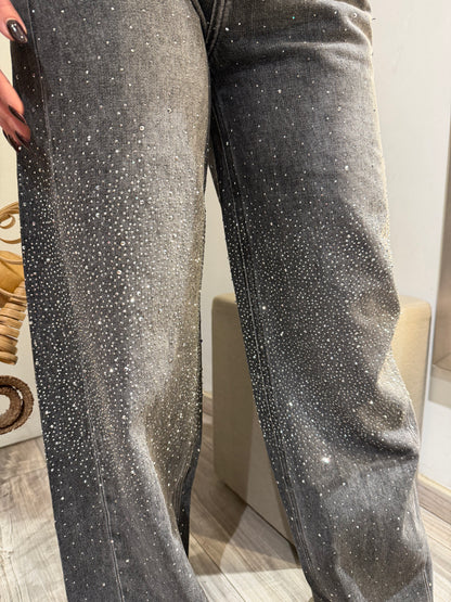 JEANS STELLA STRASS WIDE LEG