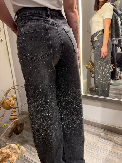 JEANS STELLA STRASS WIDE LEG