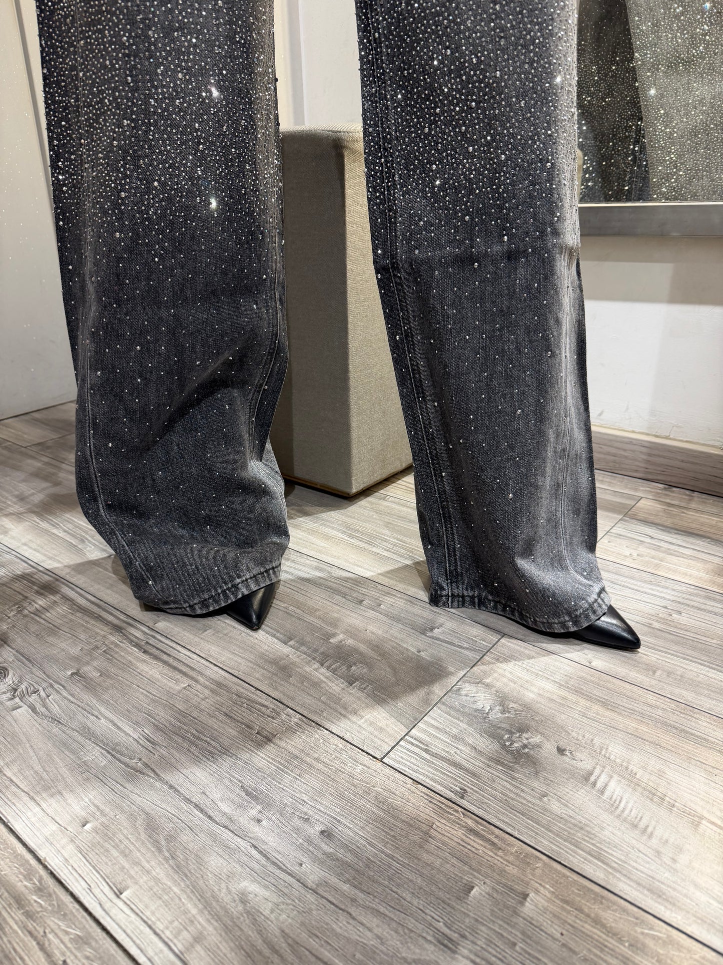 JEANS STELLA STRASS WIDE LEG