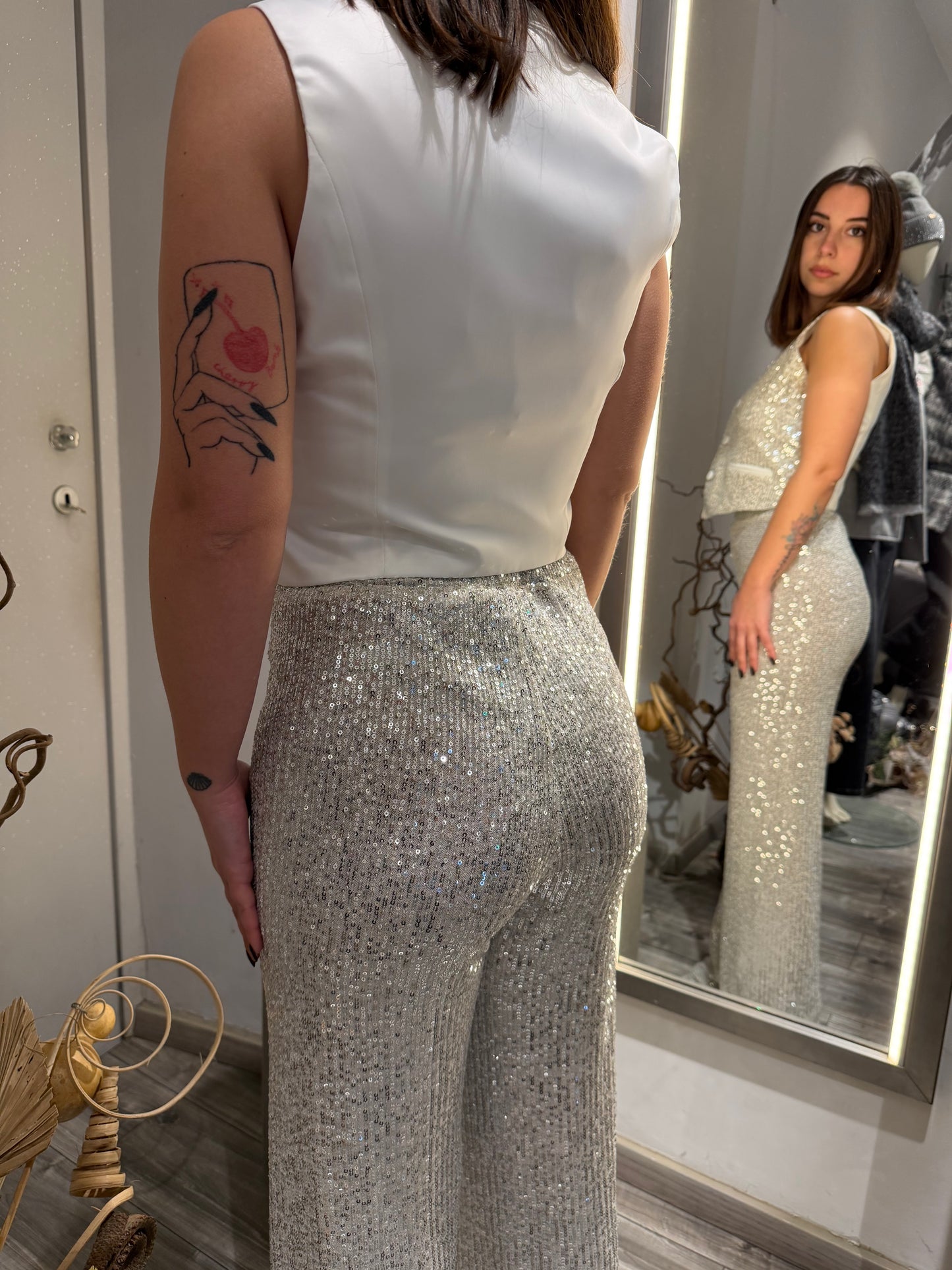 COMPLETO PAILETTES ARGENTO