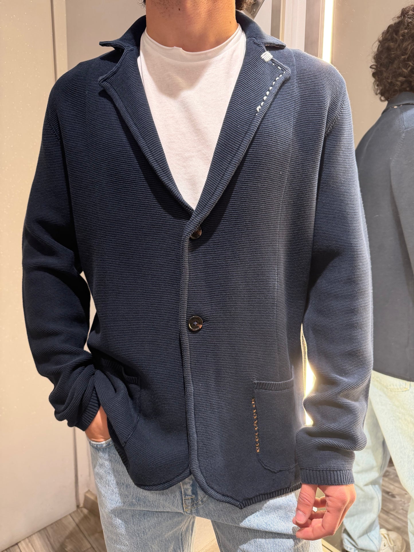 BLAZER PUNTO PIQUET BLU