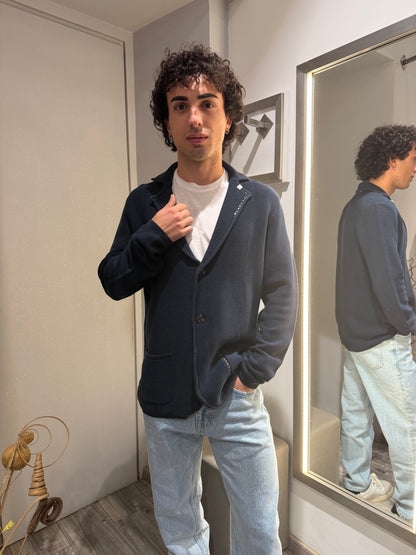 BLAZER PUNTO PIQUET BLU