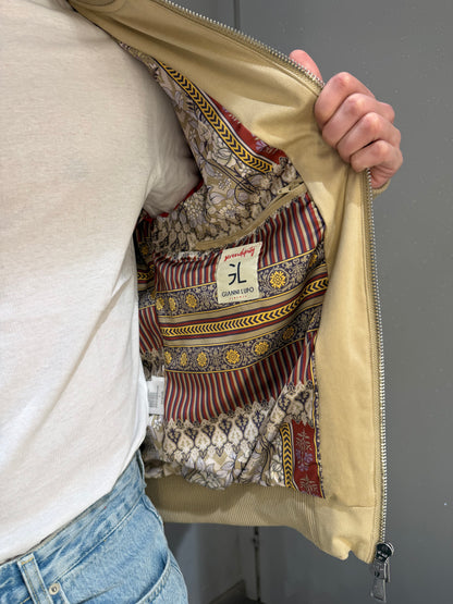 GIUBBOTTO BOMBER EFFETTO CAMOSCIO BEIGE