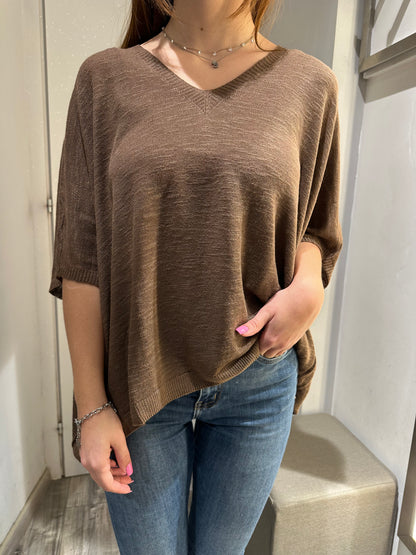 MAGLIA SCOLLO V MANICA 3/4