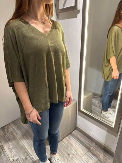 MAGLIA SCOLLO V MANICA 3/4