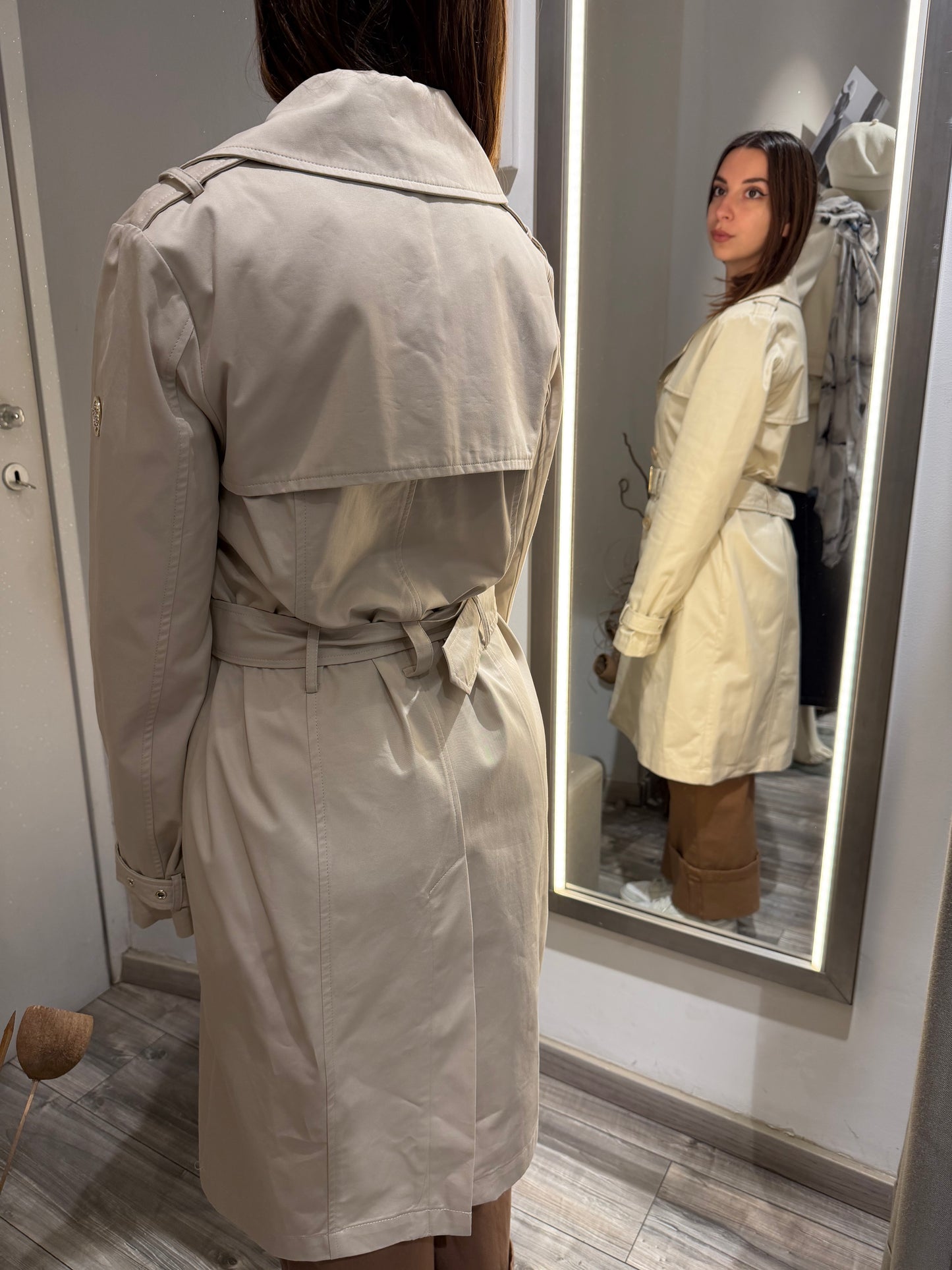 TRENCH LUNGO IN COTONE DOPPIOPETTO SAFARI