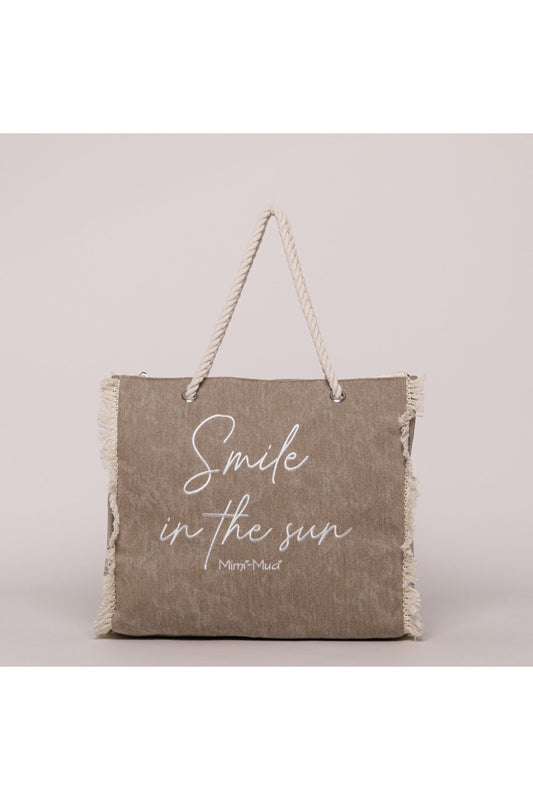 BORSA SHOPPER IN CANVAS "SMILE IN THE SUN"