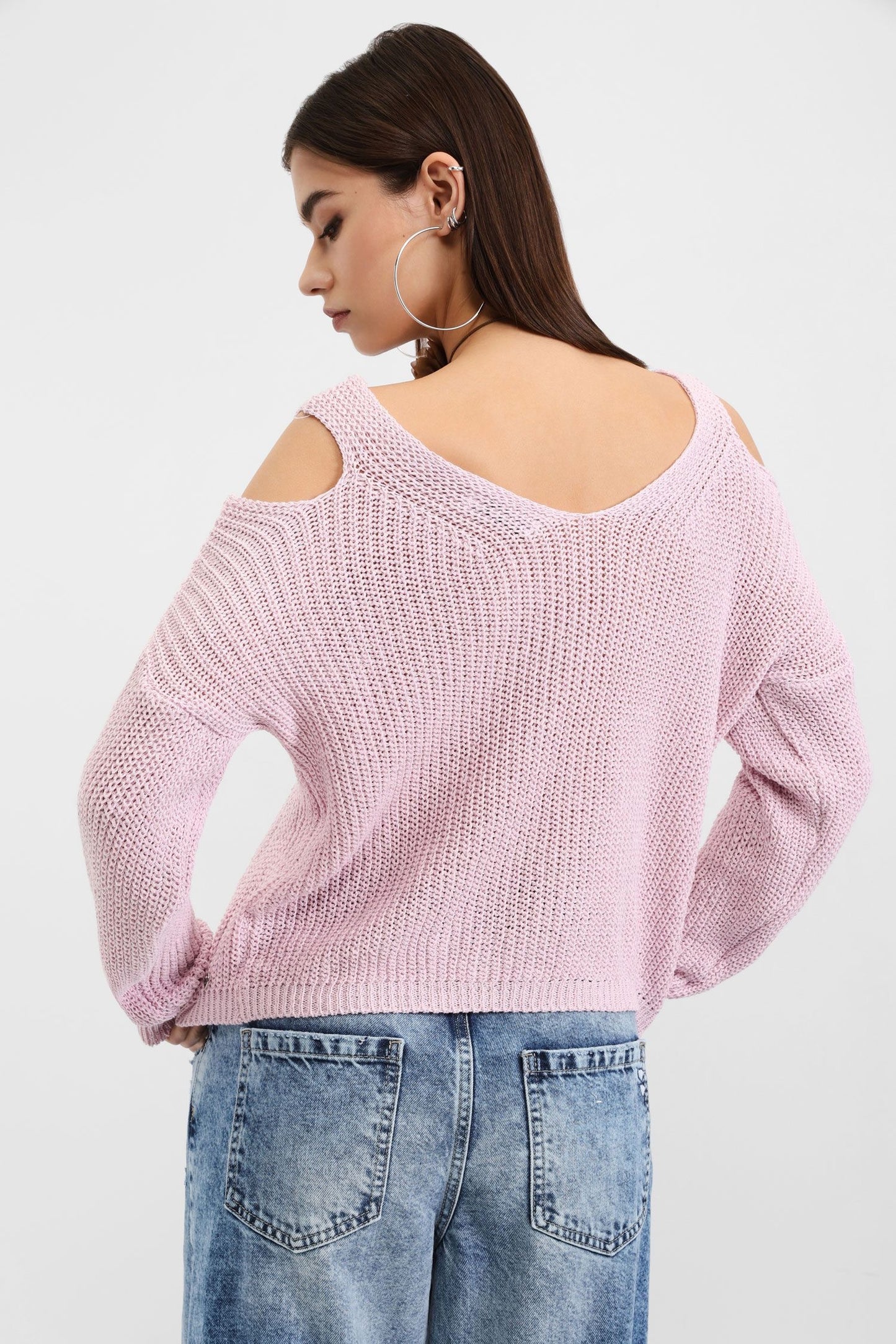 PULLOVER OVERSIZE INTRECCIATO SOTTILE MONOCOLOUR