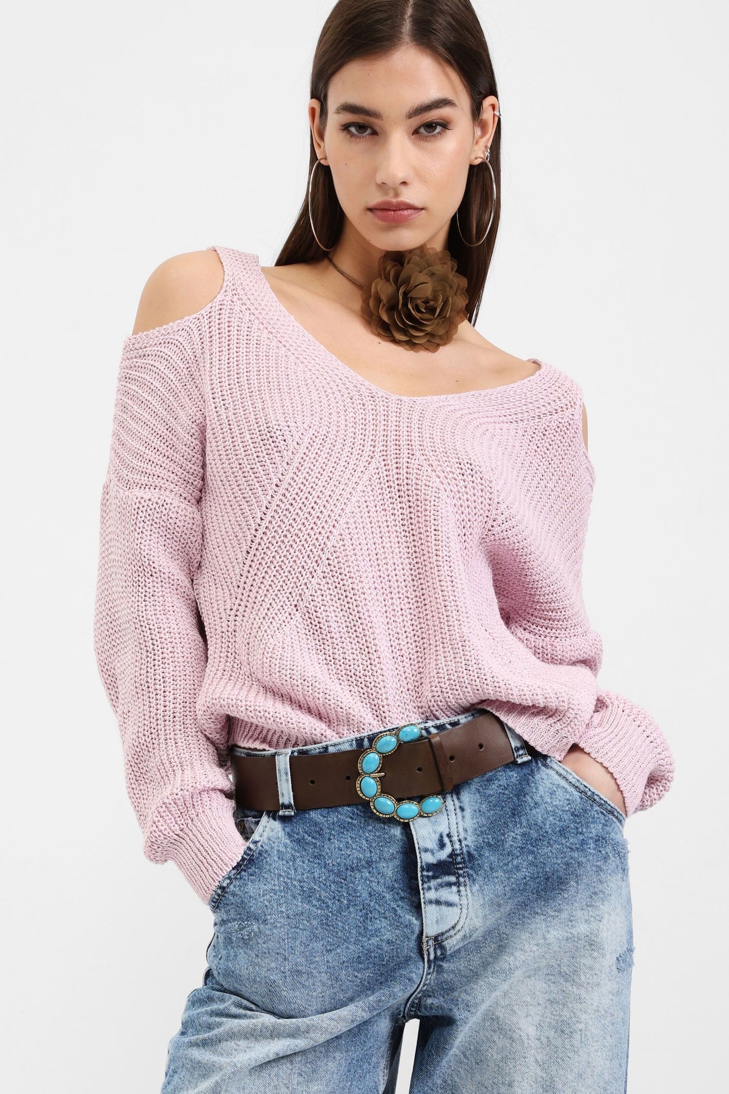 PULLOVER OVERSIZE INTRECCIATO SOTTILE MONOCOLOUR