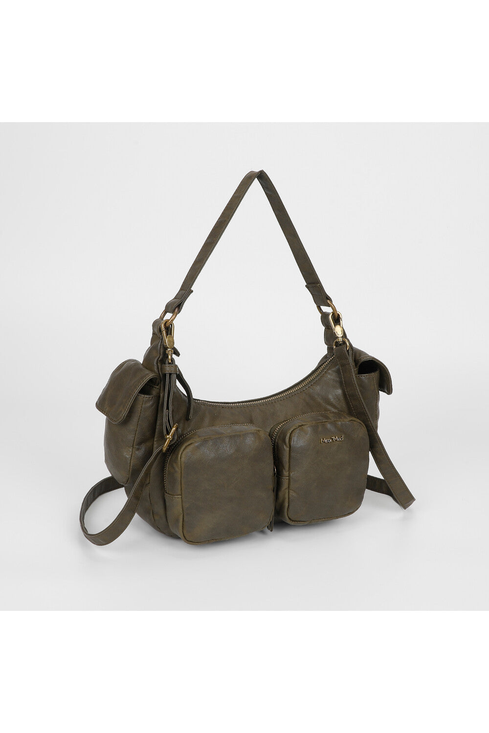 BORSA A SPALLA CON TASCHE MILITARE