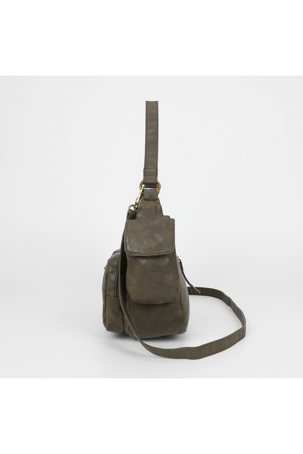 BORSA A SPALLA CON TASCHE MILITARE