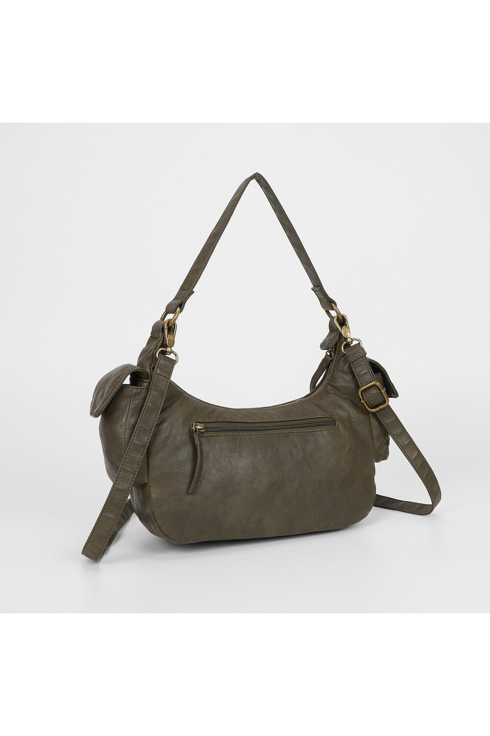 BORSA A SPALLA CON TASCHE MILITARE