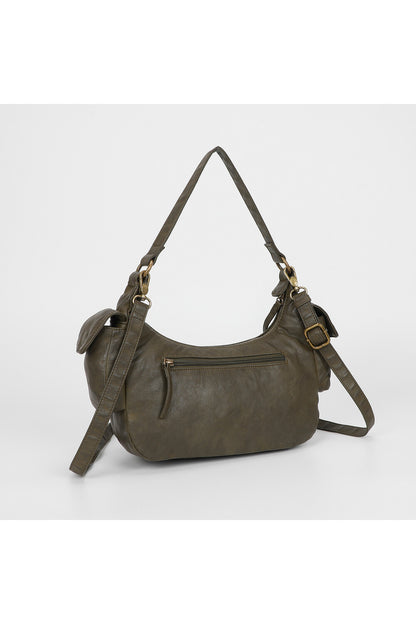 BORSA A SPALLA CON TASCHE MILITARE