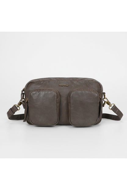 BORSA A TRACOLLA CON TASCHE GRIGIO