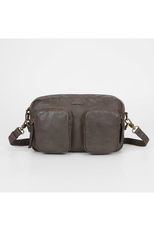 BORSA A TRACOLLA CON TASCHE GRIGIO