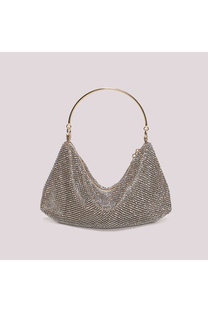 BORSA MORBIDA IN RETE DI STRASS ORO