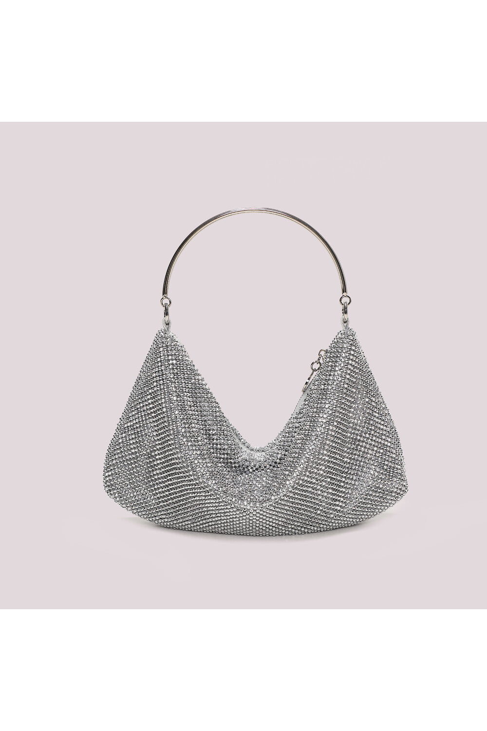 BORSA MORBIDA IN RETE DI STRASS ARGENTO