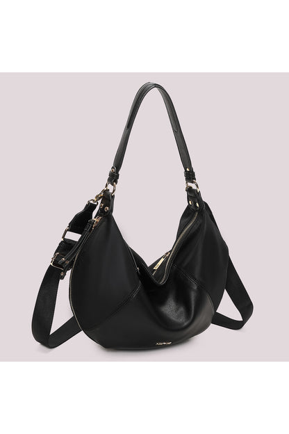 BORSA A SPALLA IN NYLON NERA