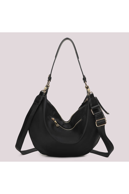 BORSA A SPALLA IN NYLON NERA