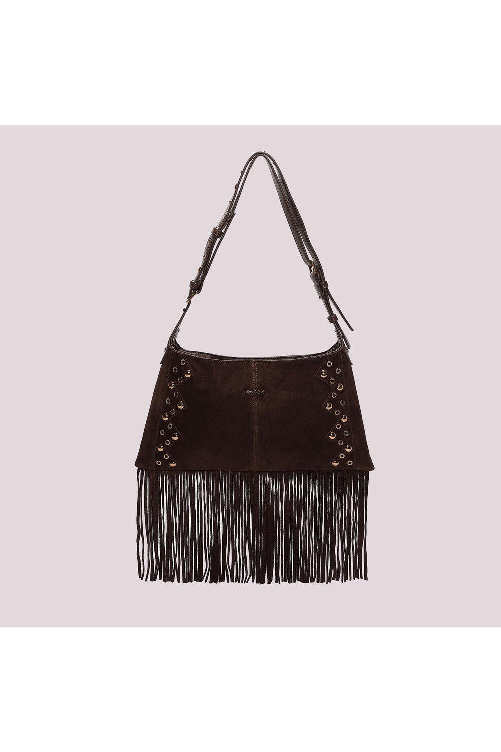 BORSA A TRACOLLA CON BORCHIE E FRANGE