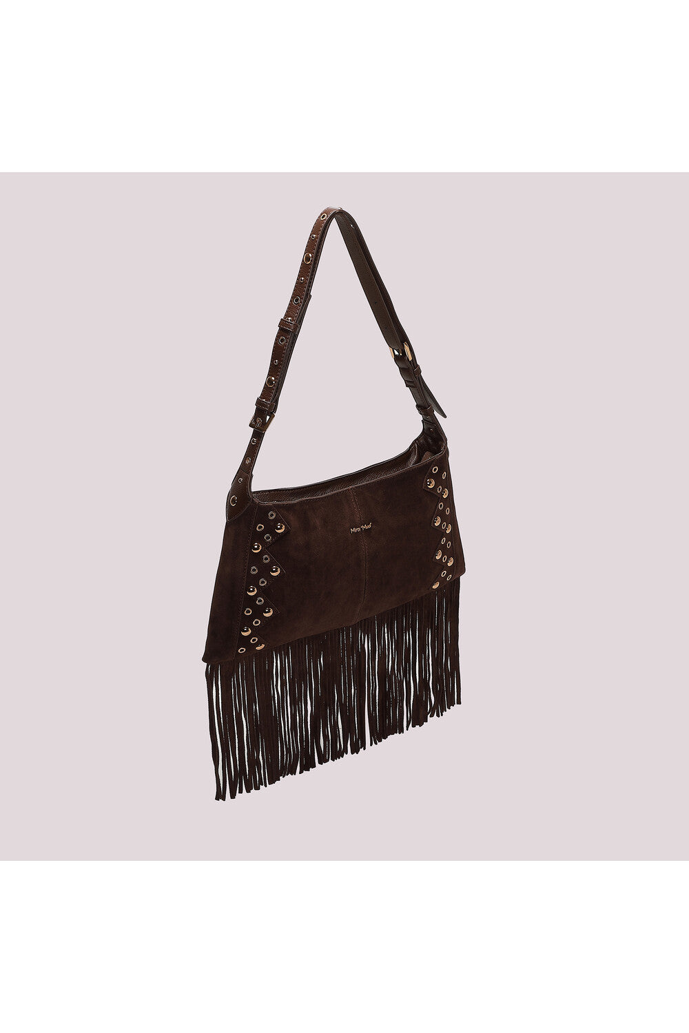 BORSA A TRACOLLA CON BORCHIE E FRANGE