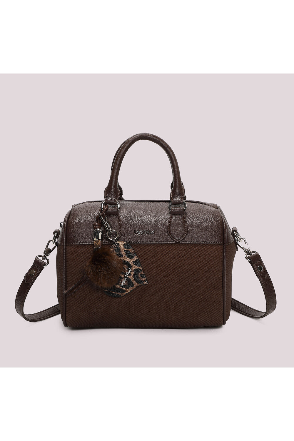 BORSA BAULETTO CON CHARM E CUORE MORO