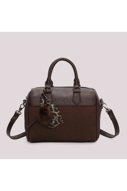BORSA BAULETTO CON CHARM E CUORE MORO