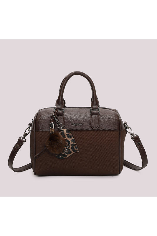 BORSA BAULETTO CON CHARM E CUORE MORO