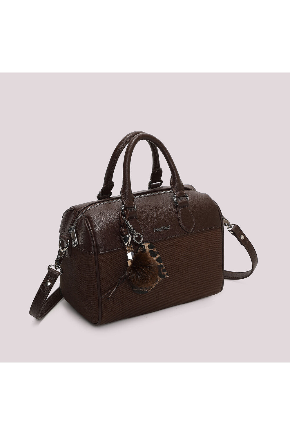 BORSA BAULETTO CON CHARM E CUORE MORO