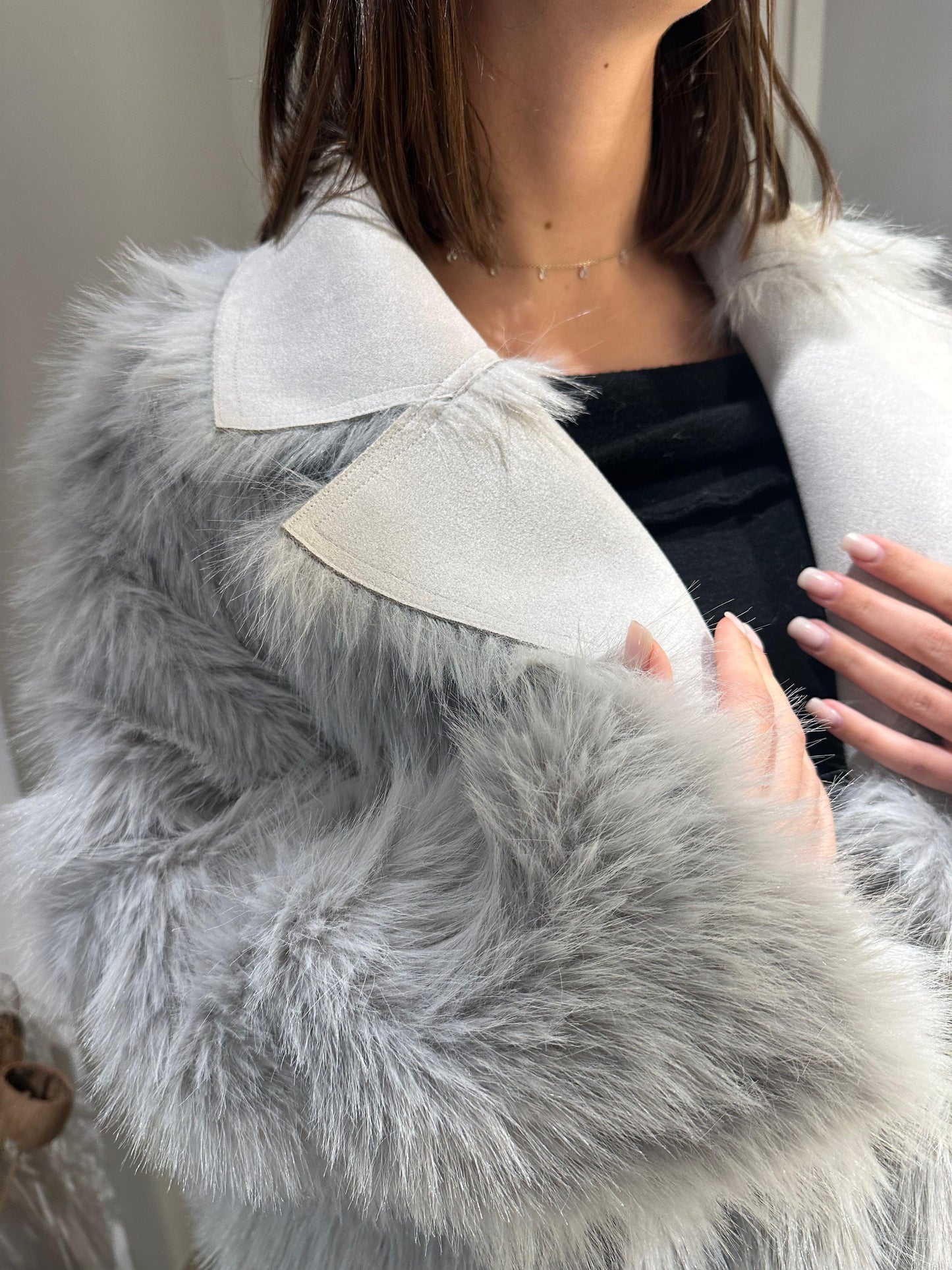 ECOPELLICIA REVERSIBILE GRIGIO